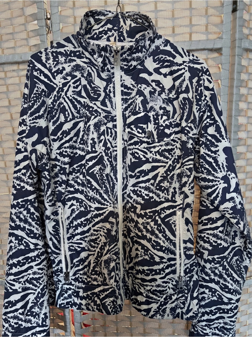 The North Face Women's Navy & White Abstract Print Ski Jacket